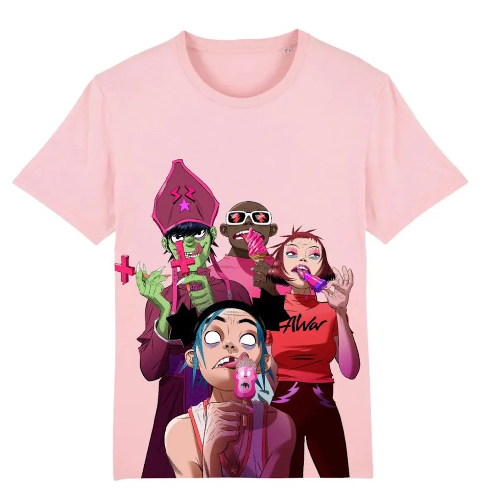 GORILLAZ Lollies T-Shirt. New & sealed. Pink - cracker island